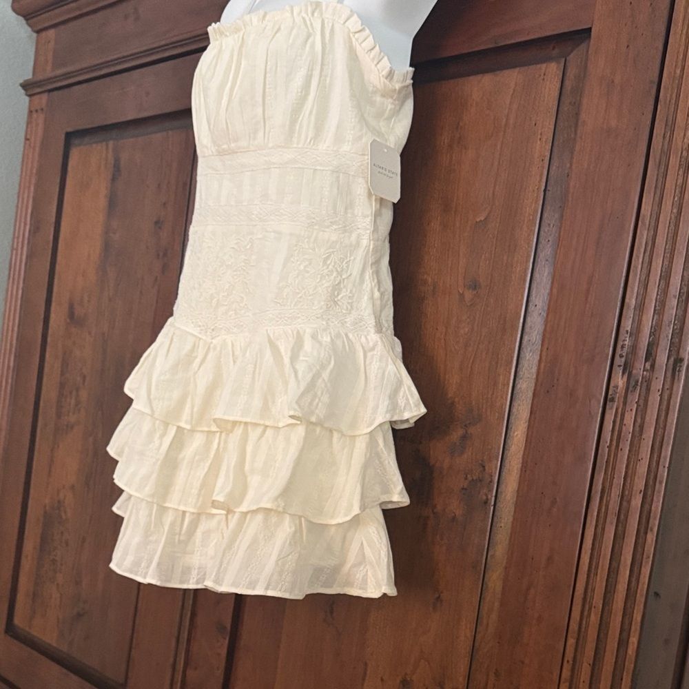 NWT Altar'd State Nina Ivory Textured Mini Dress Size M - Picture 3 of 6